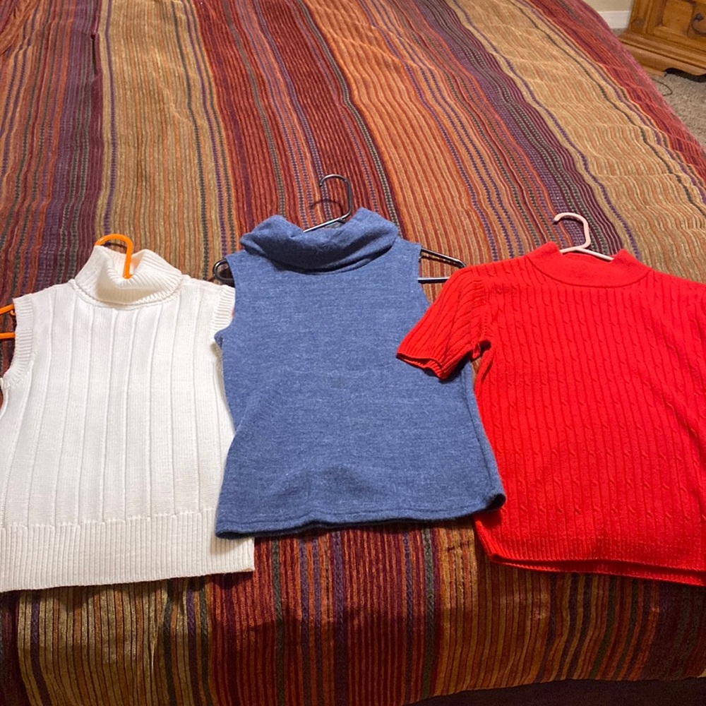 No Boundaries, A. Byer and Kathie Lee sweaters. Blue large, others are medium.